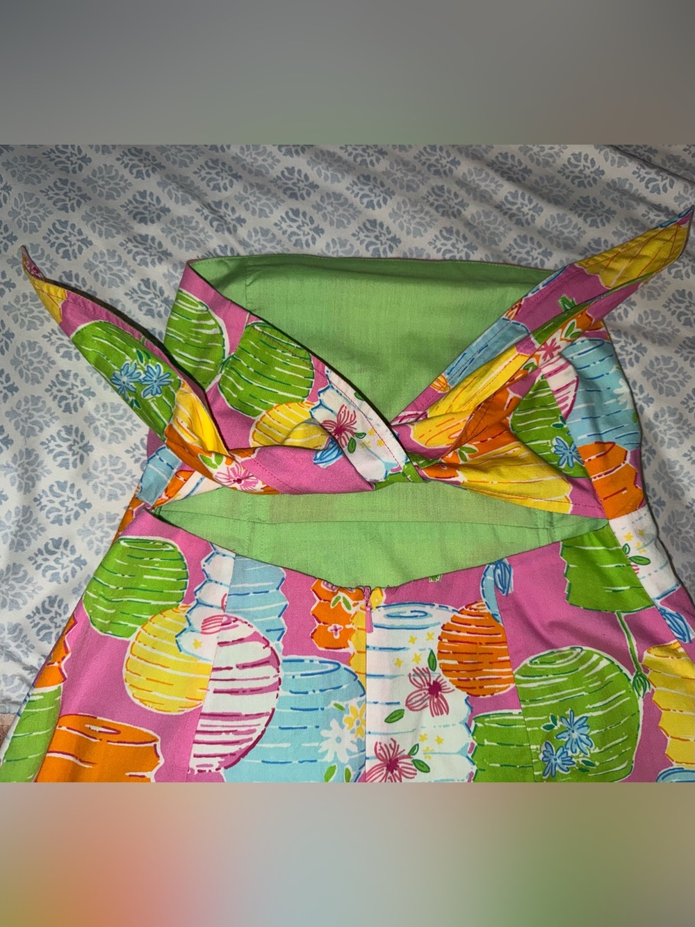 Vintage Lilly Pulitzer strapless dress size 4 Chinese Lantern Pattern - Picture 9 of 14